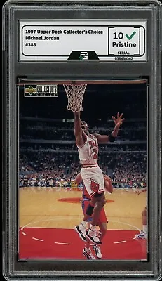 1997 Upper Deck Choice #388 Michael Jordan GRADED 10 GEM MINT HOF Chicago Bulls • $20