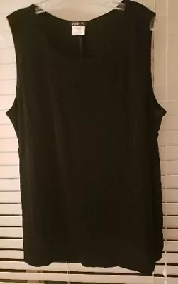 Ladies VIKKI VI Black No Wrinkle Tank Top W/ Stretch Plus 1X • $15