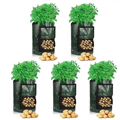 1-5X Plant Grow Bags Potato Fruit Vegetable Garden Planter Growing Bag 10Gallon • £4.36