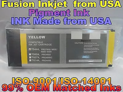 Compatible  Stylus Pro 4000 4400 7600 9600 Yellow Pigment Ink 220ml T5444 • $24.50