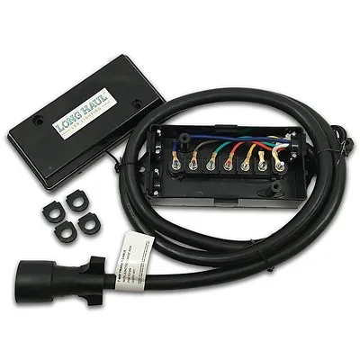 Long Haul 7 Way Plug Inline Pre-Wired Trailer Cord Junction Box W/ 4 Foot Cable • $25.95
