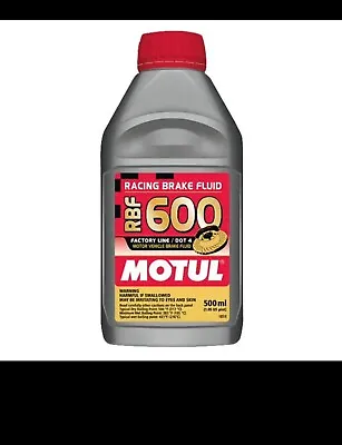 Motul RBF 600 DOT4 Fully Synthetic Racing Brake Fluid 500mL 100949 • $27.99