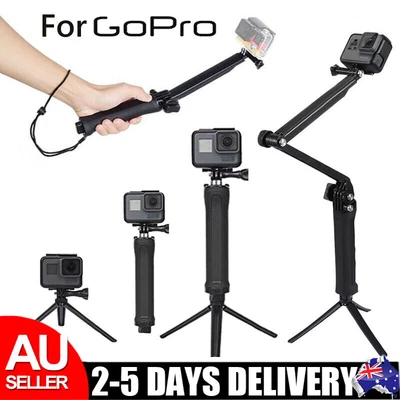 $12.89 • Buy 3 Way Waterproof Selfie Stick Tripod Monopod Pole Mount For GoPro Hero 9 8 7 6 5
