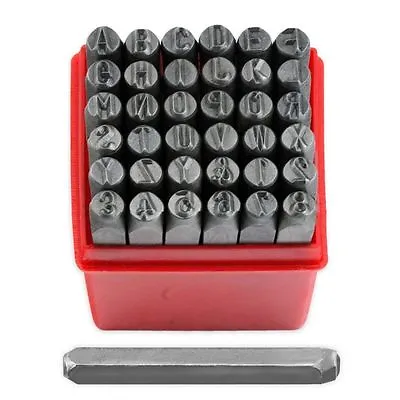 36 Piece 1/4  Steel Letter & Number Stamping Set Metal Stamps Alphabet Numerals • $19.95