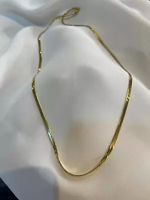 £38.89 • Buy 925 Sterling Silver Flat Snake Necklace 0.25 Micron 18K Yellow Gold Plated 