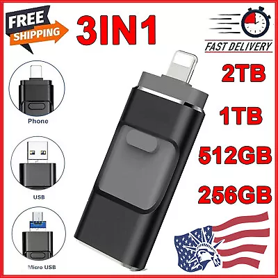 64~2TB USB3.0 Flash Drive Memory Photo Stick OTG Pendrive For IPhone IPad Laptop • $13.29