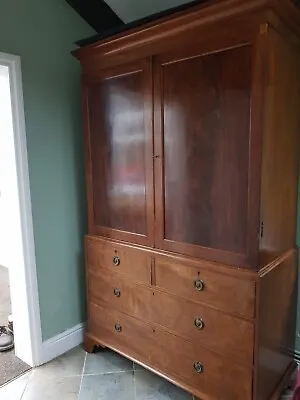 Antique Georgian Mahogany Linen Press • £450