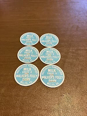 Lot Of 6 Walker’s Folly Dairy MelfaVA.Milk Caps • $1