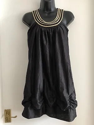 £7.99 • Buy Pussycat London Black Ruffle Dress Sleeveless Size Small Bust 34 