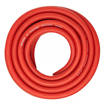 SoundBox CW0-25R 0 Gauge 25' CCA Amplifier Power / Ground Amp Wire Roll Red • $31.95