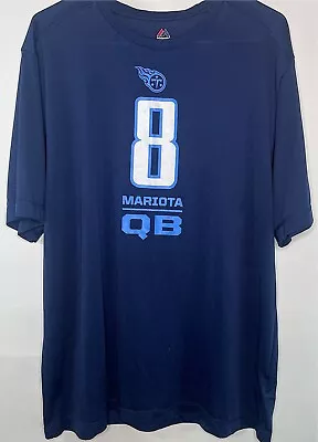 Tennessee Titans Mariota XLarge T Shirt Blue Adult Short Sleeve T Shirt • $9