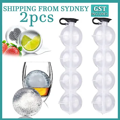 4 Large Ice Ball Maker Cube Tray Big Silicone Mold Sphere Whiskey Round Mould AU • $11.99