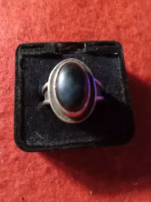Men's Genuine Black Onyx Sterling Silver Ring Size 7.5  925 Purity  • $40