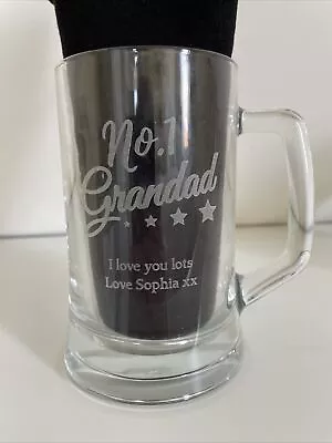 New Heavyweight Glass Jug Engraved - No.1 Grandad I Love You Lots Love Sophia Xx • £4.99