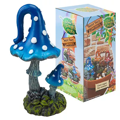 Enchanted Fairy Toadstool Secret Garden Ornament Blue • £9.99