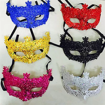 Cosplay Face Cov Glitter  Women Ribbon Mysterious Eye Cover For Masquerade H • $21.99