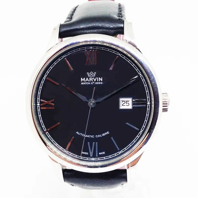 £569 • Buy Men's MARVIN M117-13  Automatic Watch. Date. 42mm Case. Black Dial. WR 50M