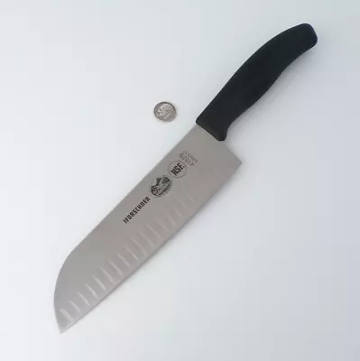 Swiss Made VICTORINOX Stainless & Fibrox Handle 7  SANTOKU Knife W/ GRANTON Edge • $29.99