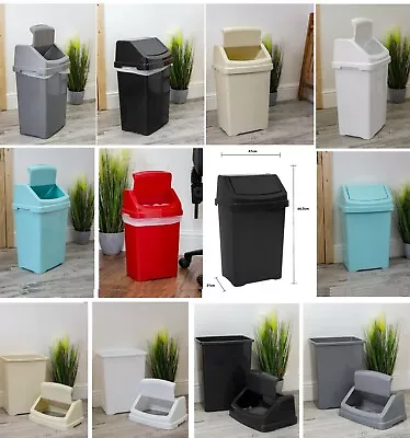 £12.90 • Buy Plastic Swing Top Bin Waste 5l 8l 15l 25l 50l Rubbish Dust Home Kitchen Office