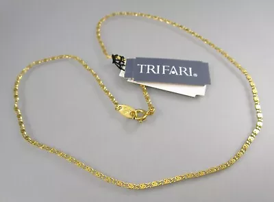 NOS W Tags Vintage 90s TRIFARI Gold Tone Snail Chain 18  Necklace 6488 • $16.99