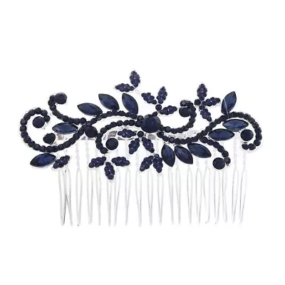 Bridal Hair Comb Iced Out Sapphire Crystal Hair Comb Vintage Elegant Marquise... • $18.76