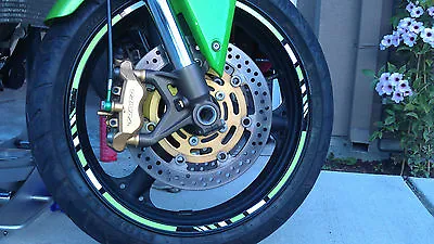 Rim Stripes Wheel Decals Tape Sticker Kawasaki Zx-6r Zx7r Zx9r Zx10r Zx12r Zx14 • £14.31