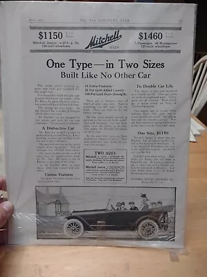 Vintage 1917 Mitchell Junior Sixes Motor Car Automobile Print Ad • $9