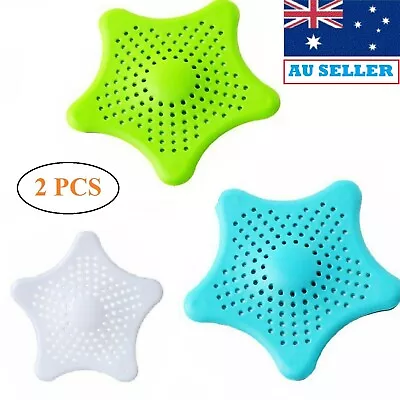 2PCS Silicone Sink Strainer Bathroom Drain Hair Catcher Bath Stopper Shower Plug • $9.49