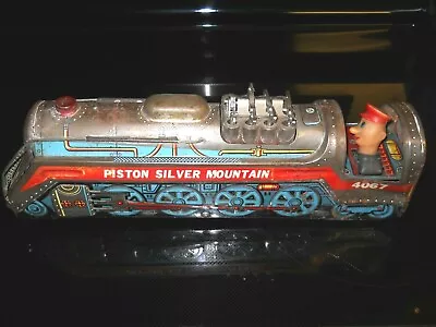 Vintage Piston Silver Mountain Tin Litho Battery Operated Train Taiwan • $65