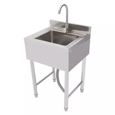 Commercial Utility Sink Stainless Steel Kitchen Sink 1 Compartment With Faucet • $143.45