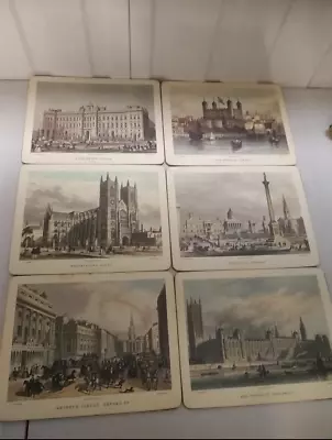 Vintage Scenes Of London Table Mats T.H Shepherd 1851 Set 6 • £10