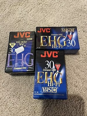 Brand New Seal 3 Pack JVC VHS C Compact 90 Minute Video Cassette Tape TC-30 EHG • $18.99