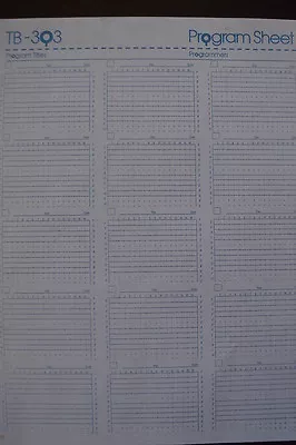 $3.99 • Buy ROLAND TB-303  BASS LINE  Lot Of 5   PROGRAM SHEET   Unused 1982 -1983  RARE!