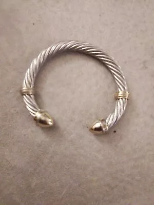 Vintage  2-Tone Silver & Gold   Twisted Cable  Simple  Design   Cuff Bracelet • $30