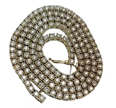 $13500 Mens 14kt Yellow Gold Natural 5.75ctw Single Row Diamond Tennis Necklace • $4950