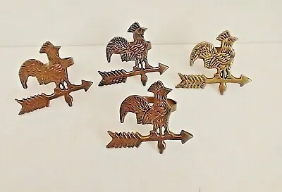 $12.08 • Buy Lot 4 Brass Rooster Weathervane Napkin Rings 