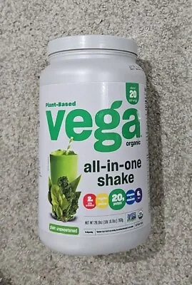 Vega Organic All In One Shake Plain Unsweetened *LARGER 26.9 Oz 20 Serving • $44.95