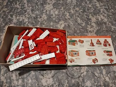 Vintage Halsam American Plastic Building Bricks Toys Lot Of Red Pieces 3.5 Lbs • $10