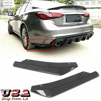 Carbon Paint Rear Bumper Splitter Diffuser Canards For Infiniti G35 G37 Q50 Q60 • $21.03