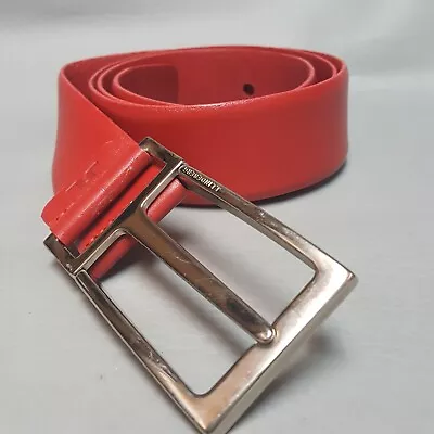 J. LINDEBERG Mens Golf Belt Red Genuine Leather Made In Italy Size 36  / 100 Cm • $49.99