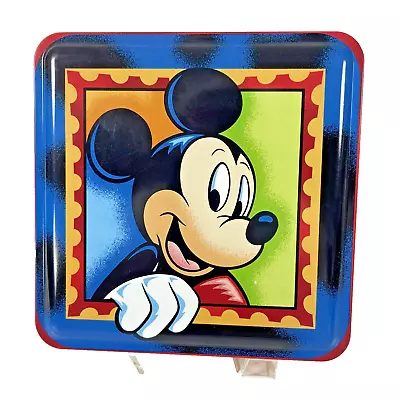 Mickey Mouse 5X6 Collectible Sandwich Lunch Box Tin Container Storage Canister • $11.99