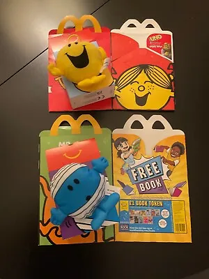 McDonalds Mr Bump & Mr Happy Plush Toy & 2 X Happy Meal Boxes Collectable • £3.50