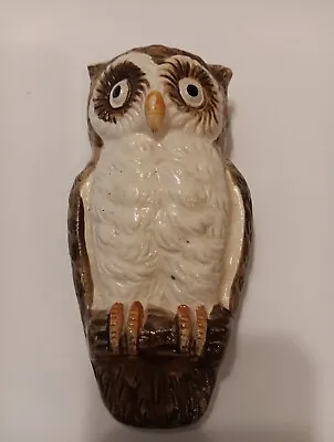 VTG Owl On Branch Wall Pocket Hanger Planter Vase 7  Ceramic Japan • $29