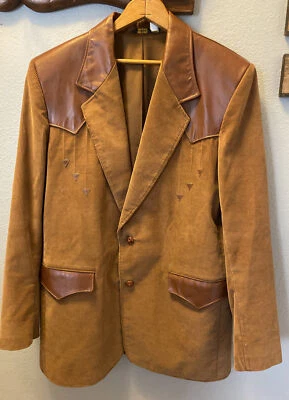 $49.99 • Buy Vintage Pioneer Wear Jacket Men’s 42L Tan Corduroy Western Coat Blazer USA