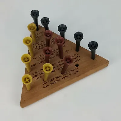 Brain Tester Wooden Triangle Peg Game - Vintage Teaser Board Toy • $19.95