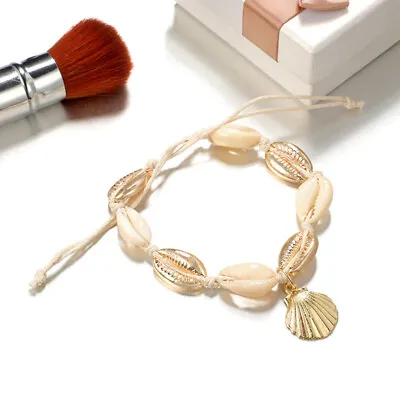 Shell Ankle Bracelets Shell Beads Bracelet Natural Cowrie Bangle Conch Bracelet • £6.17