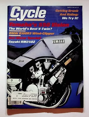 1982 March Cycle Motorcycle Magazine Yamaha 550 Vision BMW R100RS Suzuki RM250Z • $12.57