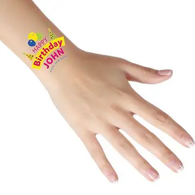 Personalised Happy Birthday Tattoos - Add Any Name/Text - Temporary Tattoos • £1.99