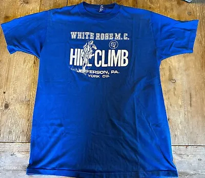 Vintage White Rose Motorcycle Club Shirt Hillclimb - Pennsylvania York Mens • $20