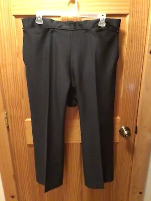 Amish Mennonite Hand Made Black 6-Button Suspender Pants W41 EUC Plain Clothing • $14.99